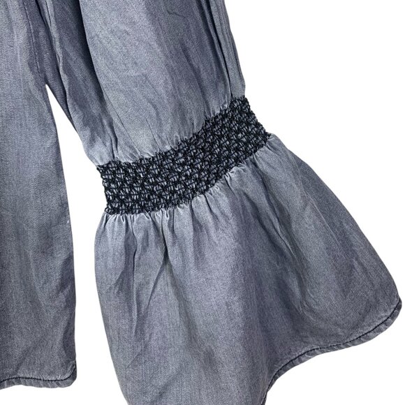 Gap Smocked Trumpet Sleeve Blouse in TENCEL boho top - Picture 2 of 8